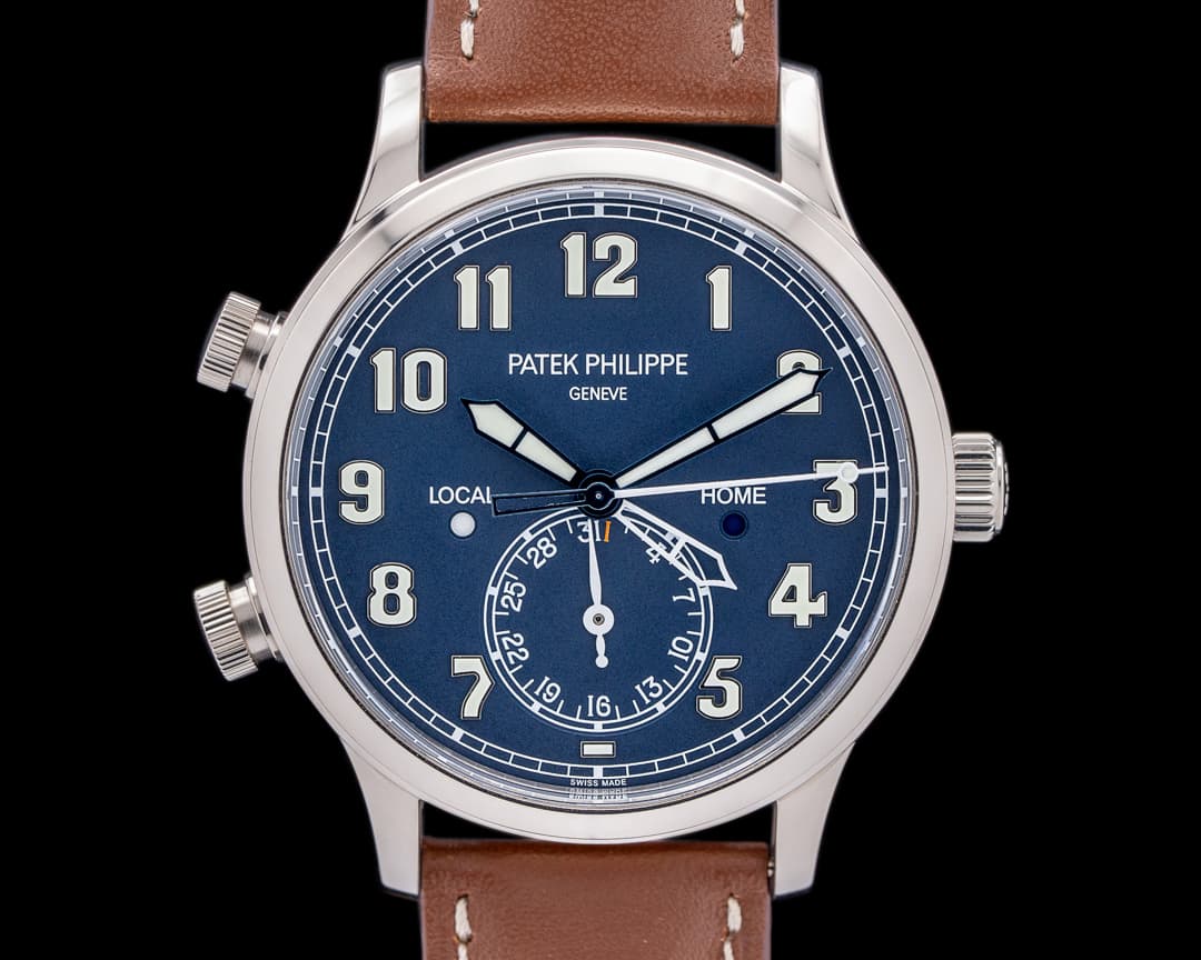 Patek Philippe Calatrava 5524G Pilot Travel Time 18k White Gold