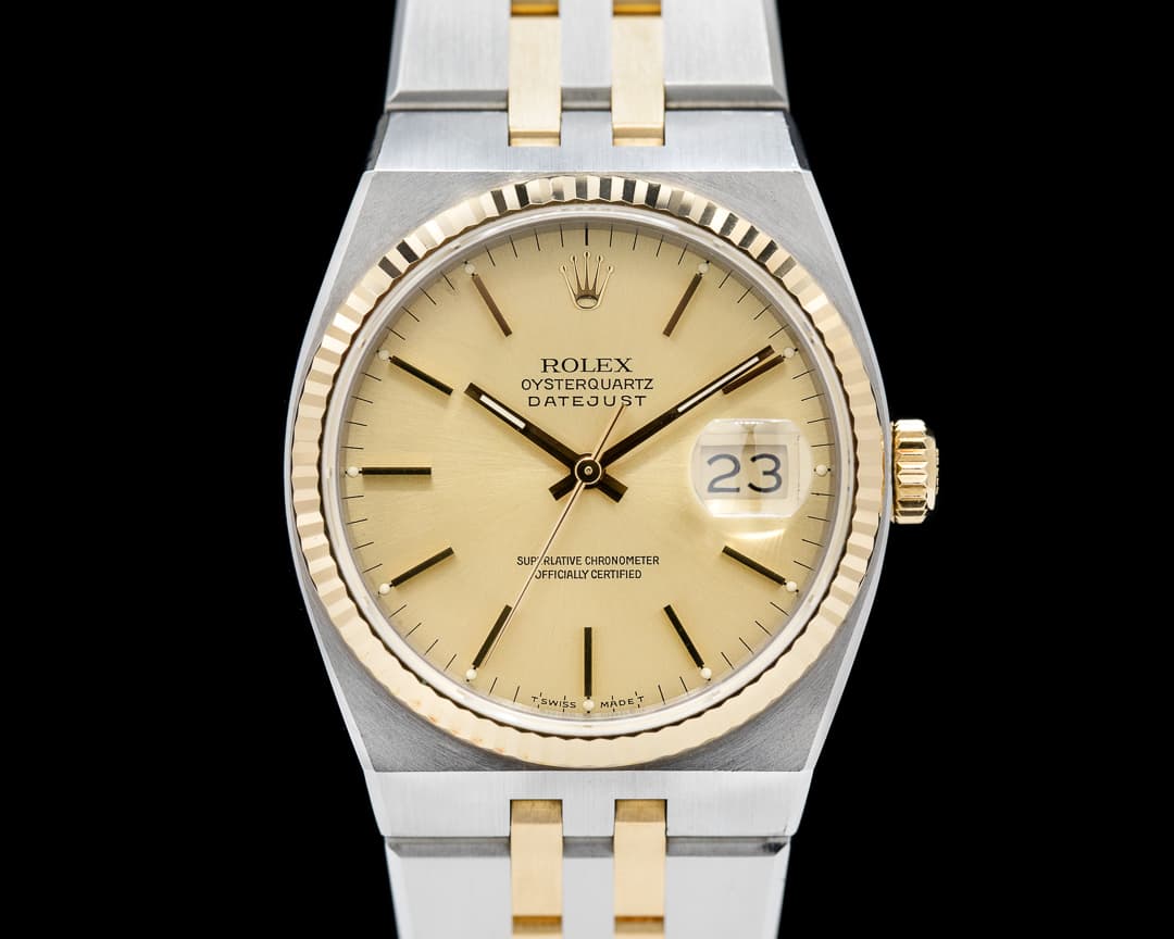Rolex Oyster Quartz Champagne Dial SS/18K Yellow Gold
