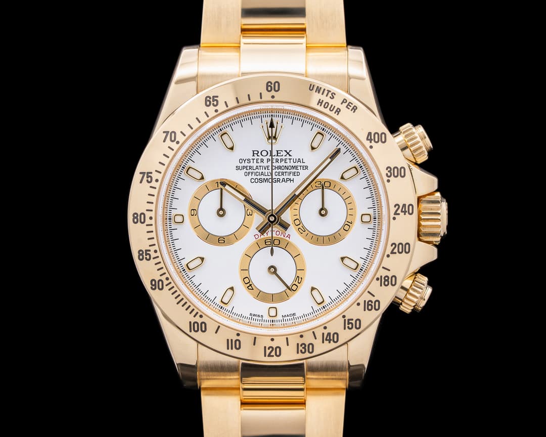Rolex Daytona 18K Yellow Gold White Dial BOX & PAPERS