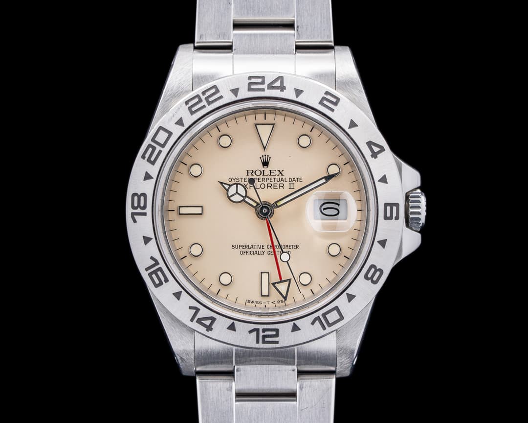 Rolex Explorer II with RARE Transitional Cream Rail Dial SS