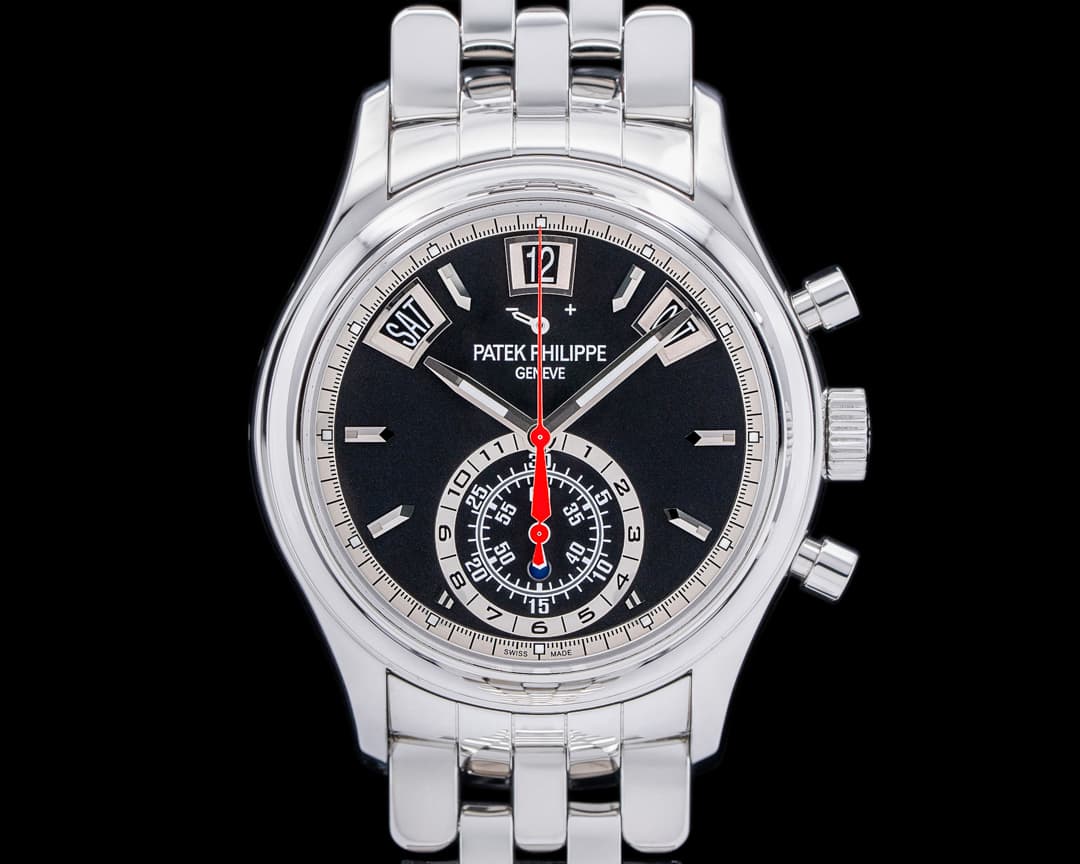 Patek Philippe Annual Calendar 5960/1A-010 Black Dial Chronograph SS RARE