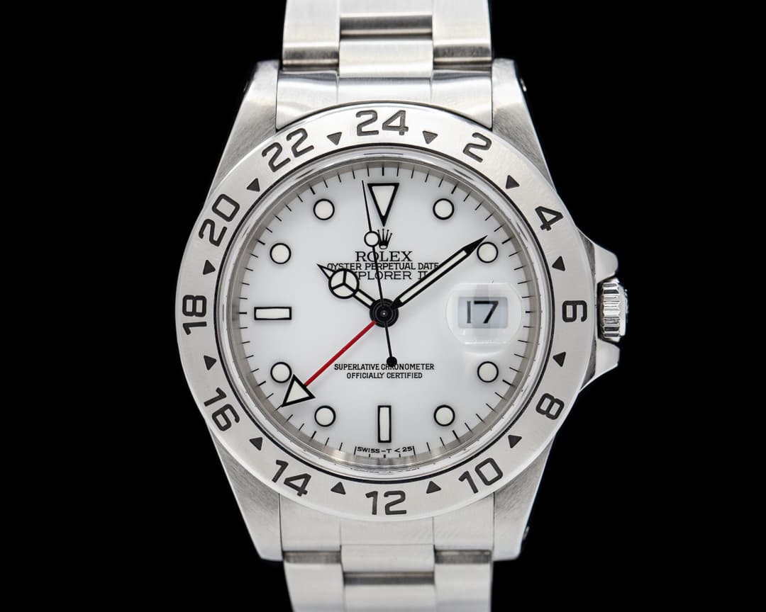 Rolex Explorer II SS White Dial 16570 Porcelain Dial Original Papers