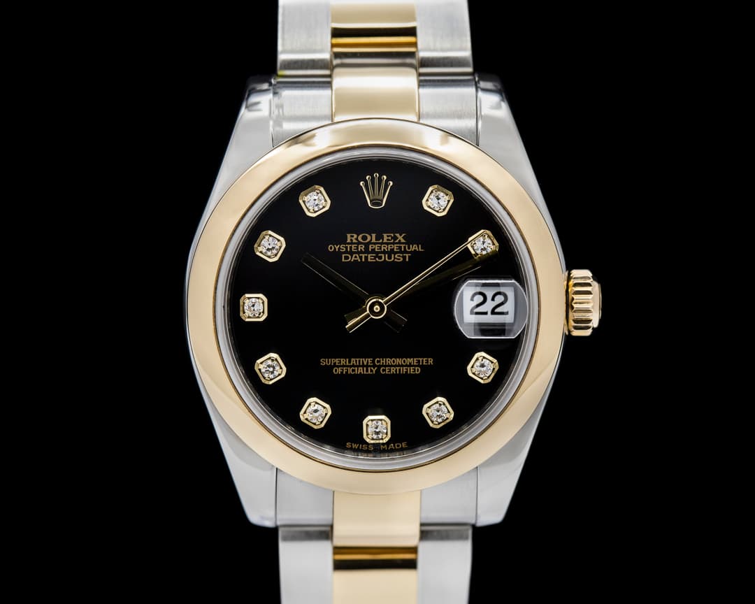 Rolex Datejust 31MM SS / 18k YG Black Diamond Dial