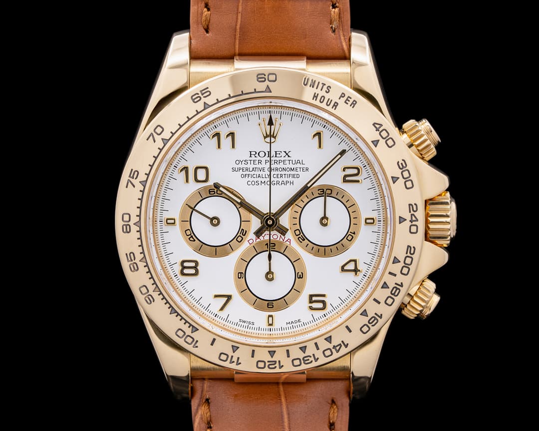 Rolex Daytona 16518 Zenith 18K YG White Dial Box & Papers