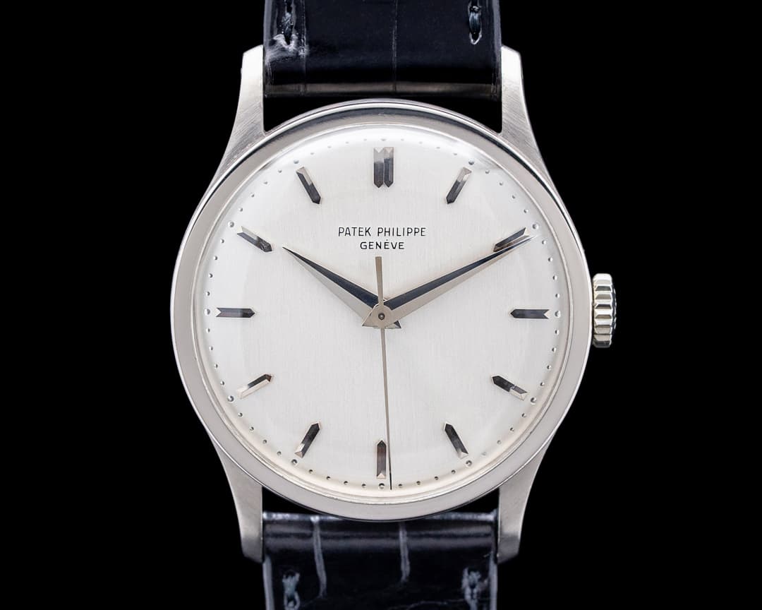 Patek Philippe 570G Calatrava 18K White Gold Silver Dial Circa 1962