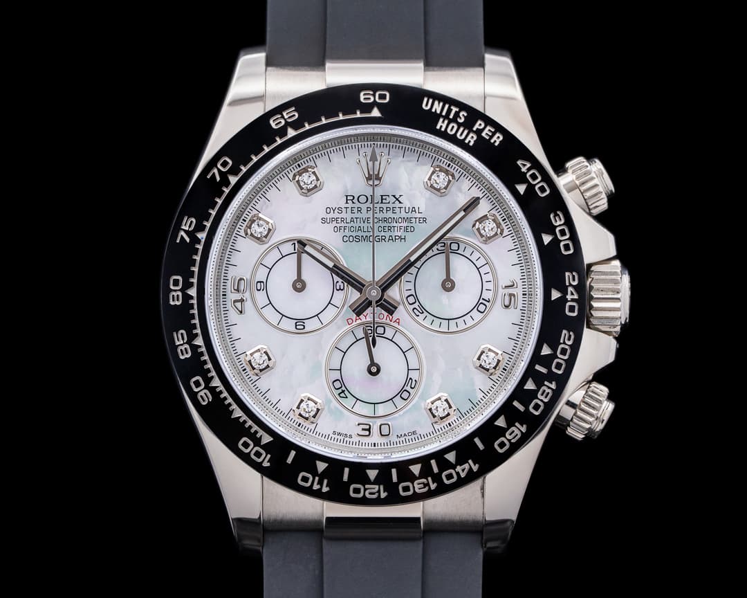 Rolex Daytona 116519 Mother of Pearl Diamond Oysterflex 18K WG