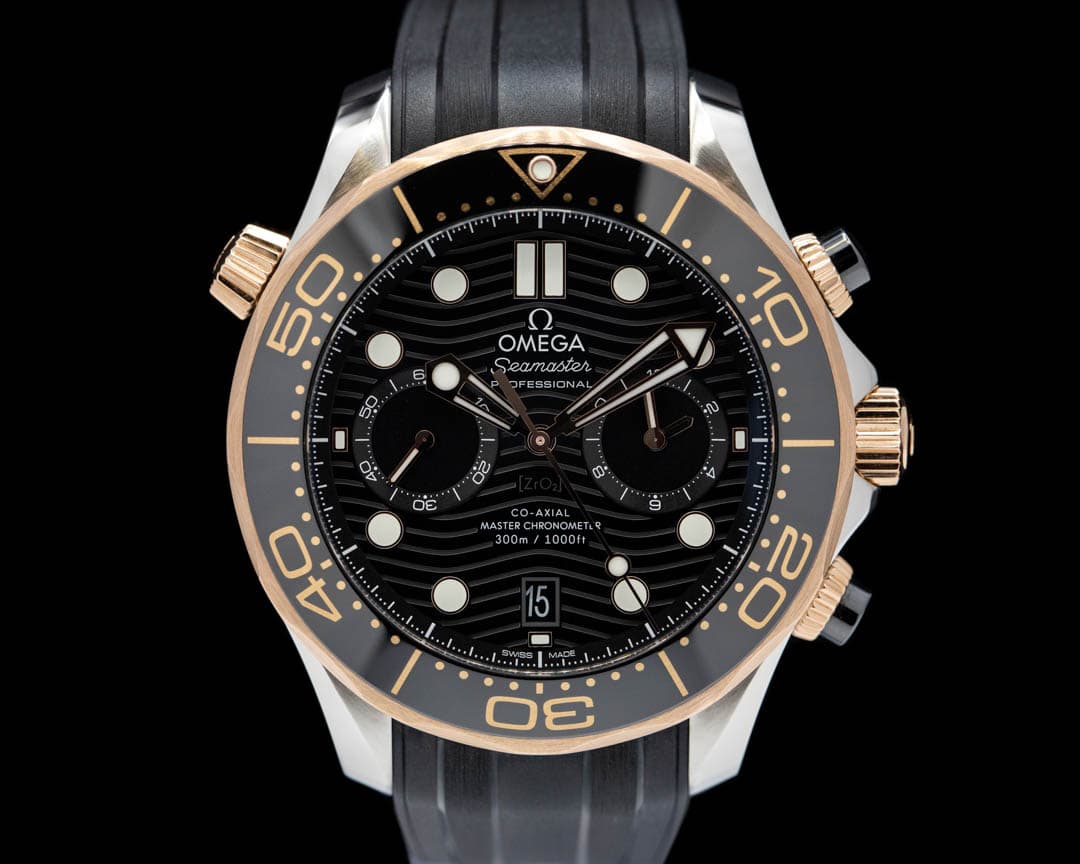 Omega Seamaster Diver 300M Chronograph Black SS / 18k Sedna Gold