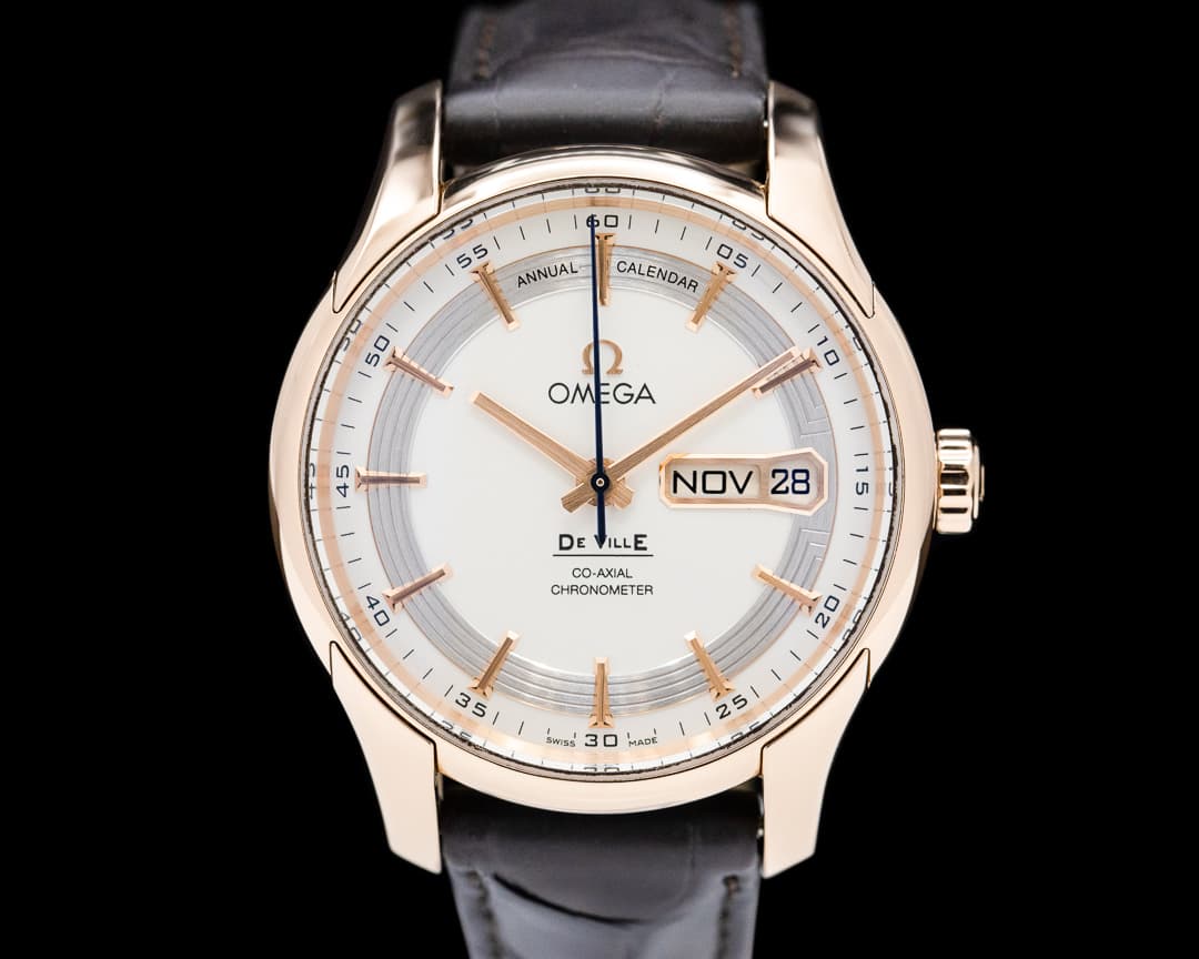 Omega DeVille Hour Vision Annual Calendar Co Axial Chronometer 18K Rose Gold