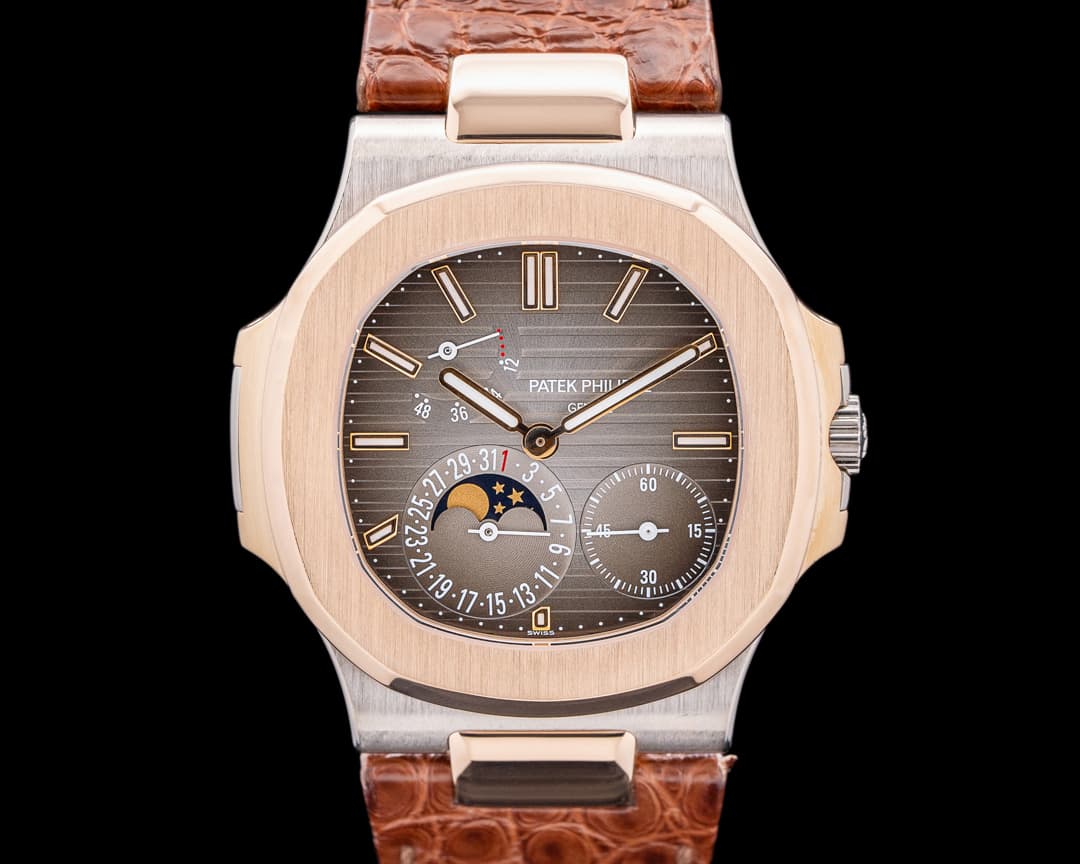 Patek Philippe Jumbo Nautilus 5712GR 18K White / Rose Gold