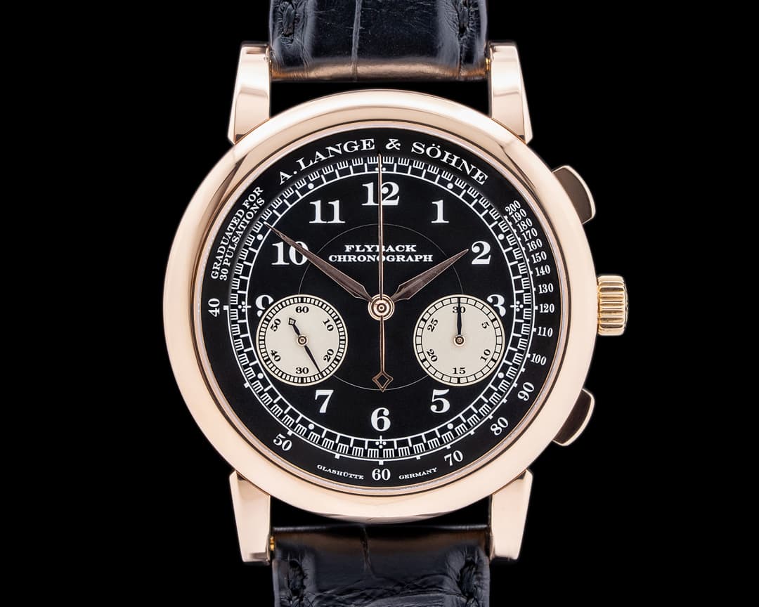 A. Lange and Sohne 1815 Flyback Chronograph Black Dial 401.031 18K Rose Gold
