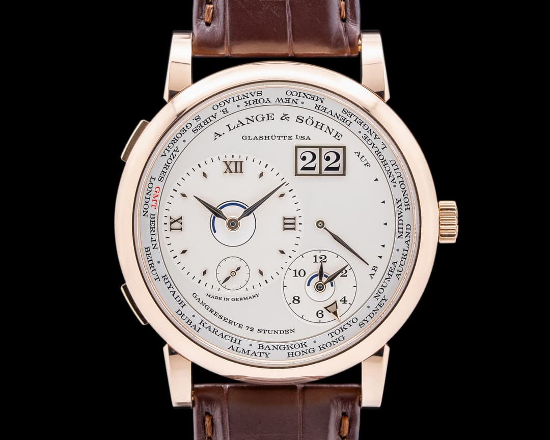 A. Lange and Sohne Lange 1 Time Zone 136.032 18K Rose Gold