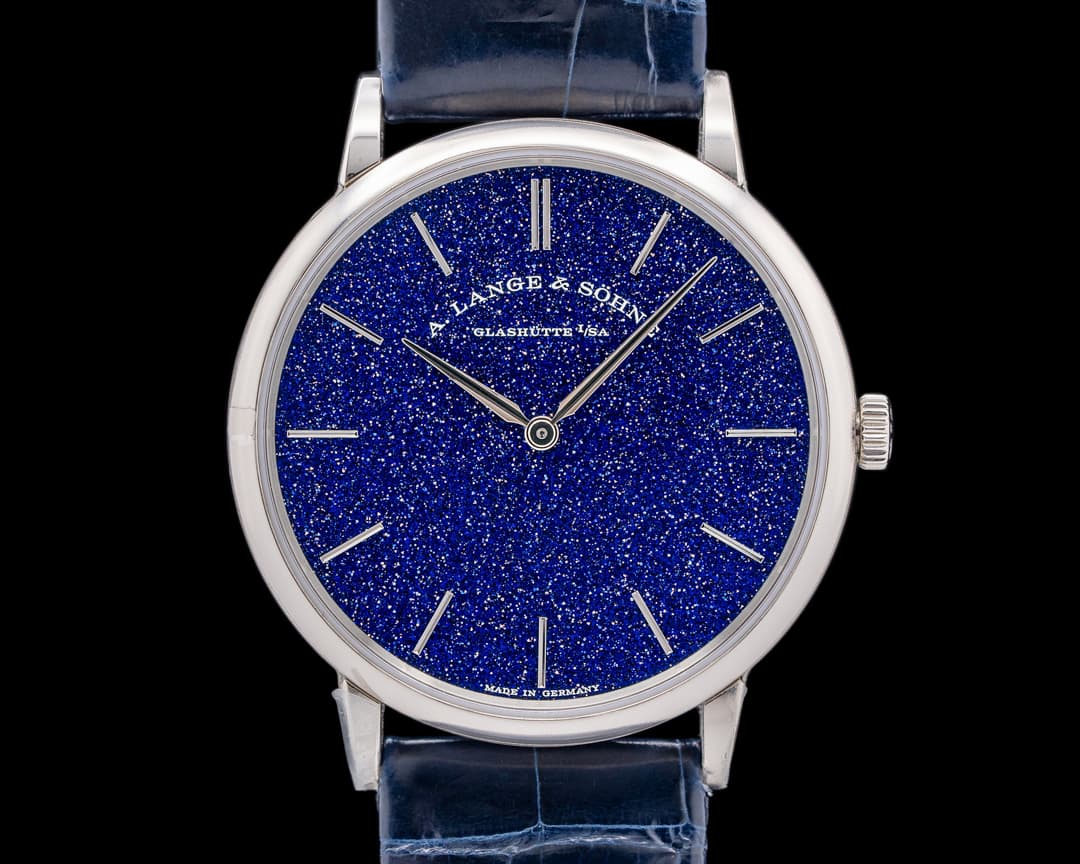 A. Lange and Sohne Saxonia Thin Manual Wind Blue Gold-Flux Dial