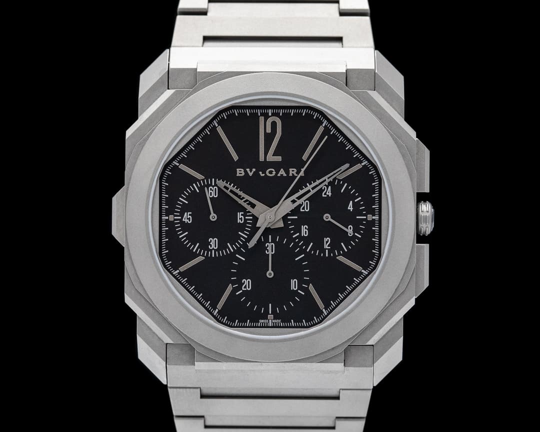 Bulgari Octo Finissimo Chronograph GMT Titanium Black Dial