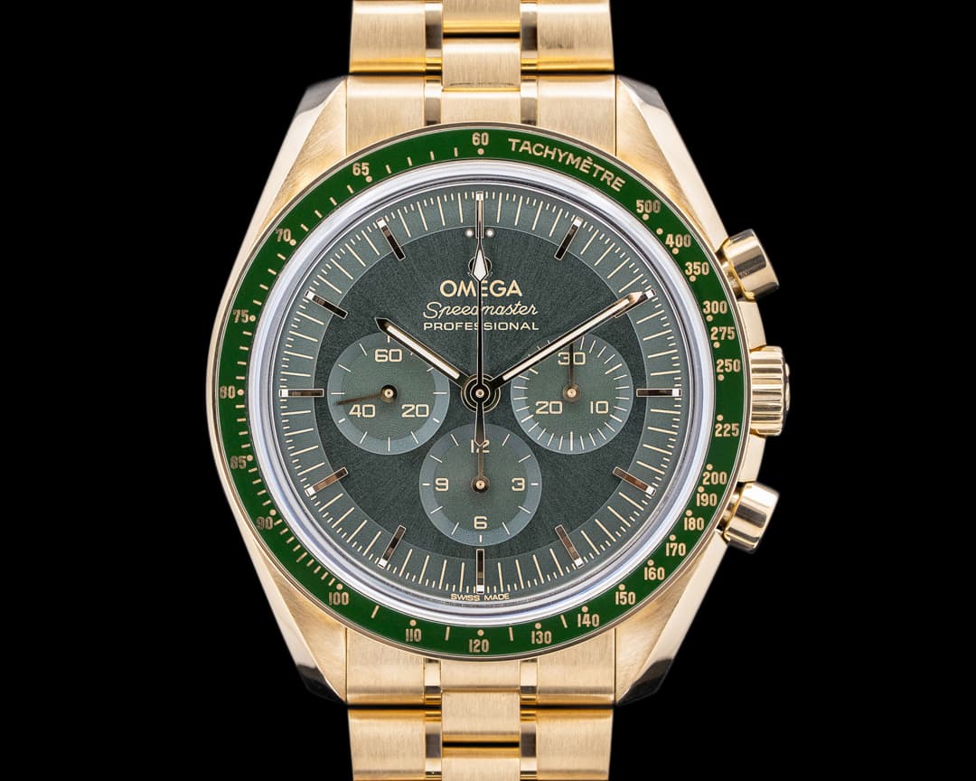 Omega Speedmaster Moonwatch Professional "Moonshine" Green Dial 18K