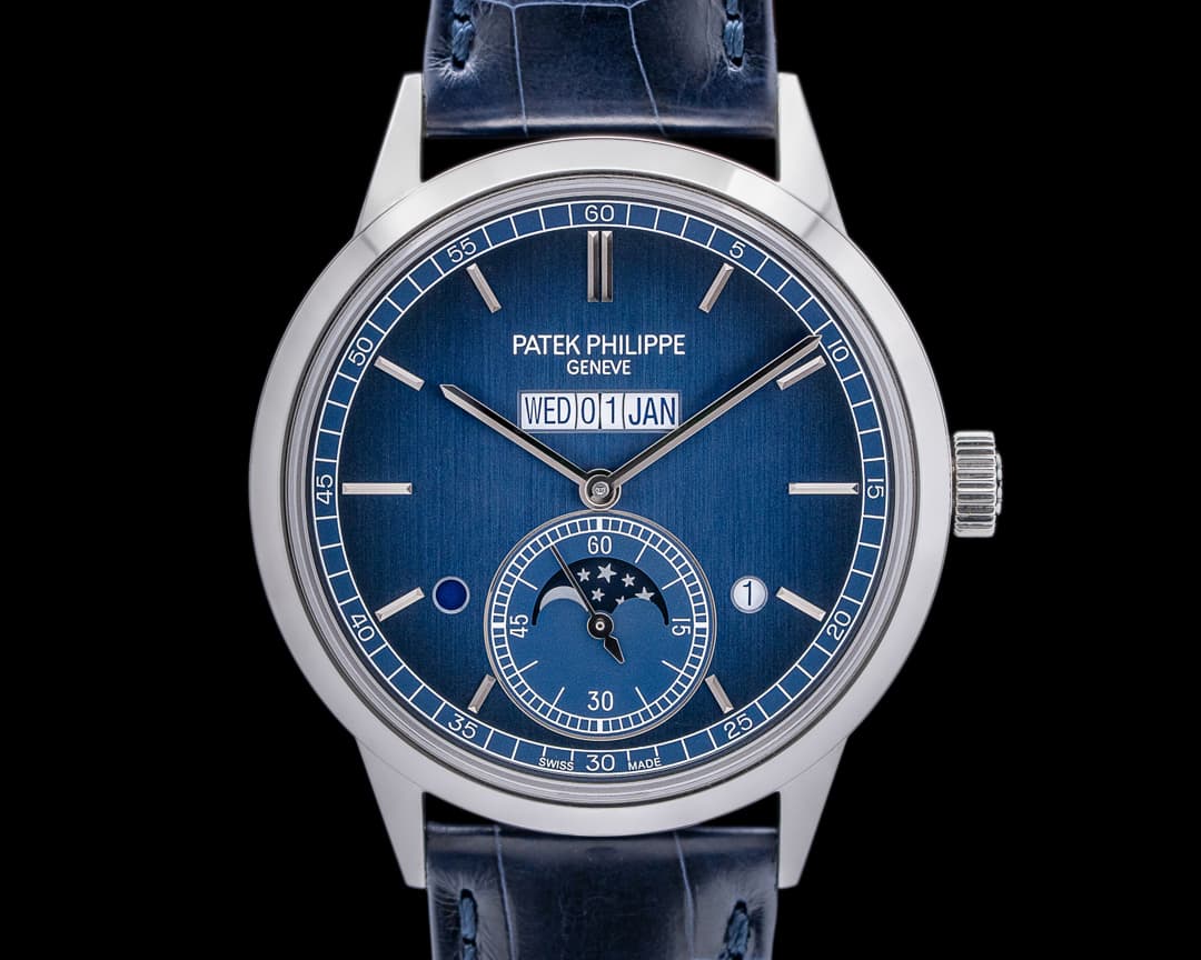 Patek Philippe 5236P In Line Perpetual Calendar Platinum Blue Dial UNWORN