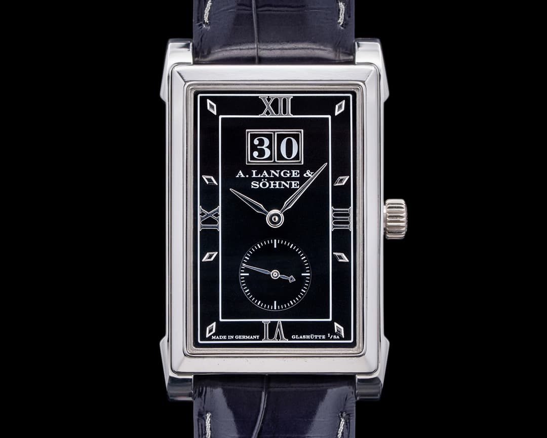 A. Lange and Sohne Cabaret 107.035 Platinum Black Dial RARE