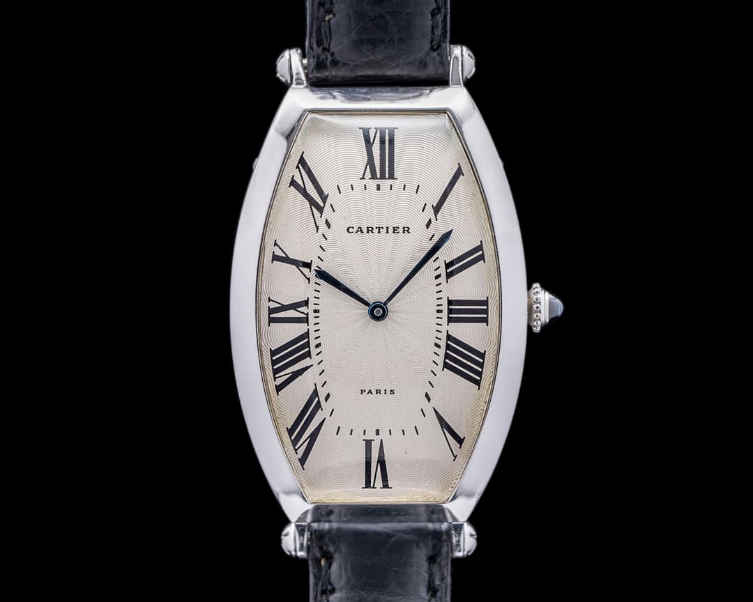 Cartier Platinum Tonneau Cintree Paris Manual Wind C. 1990s RARE PRE CPCP