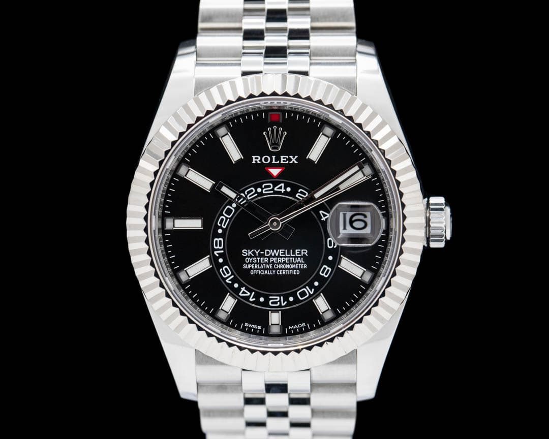 Rolex Sky Dweller 326934 SS Black Dial Jubilee