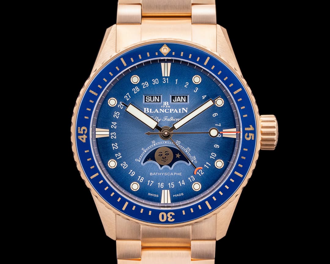 Blancpain Bathyscaphe Quantième Complet Phases de Lune 18K Red Gold / Bracelet