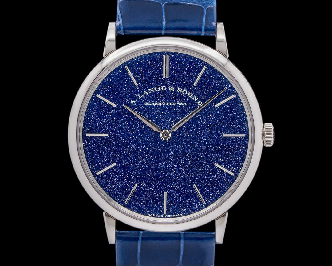 A. Lange & Söhne Saxonia Thin Manual Wind Blue Gold-Flux Dial