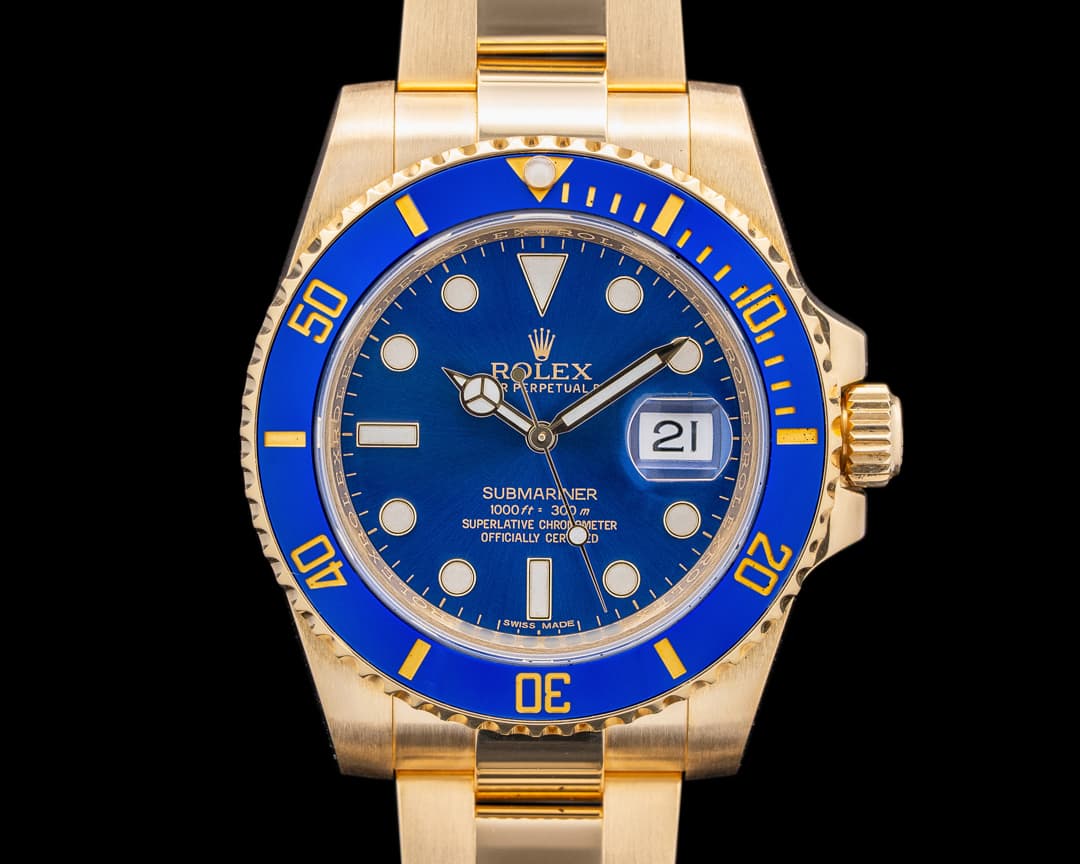 Rolex Submariner Date 116618 18K YG Blue Dial