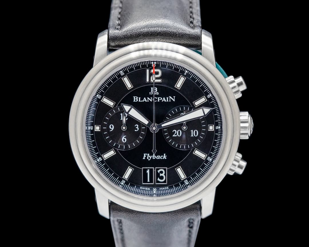 Blancpain Leman Flyback Chronograph Big Date SS Black Dial 40MM