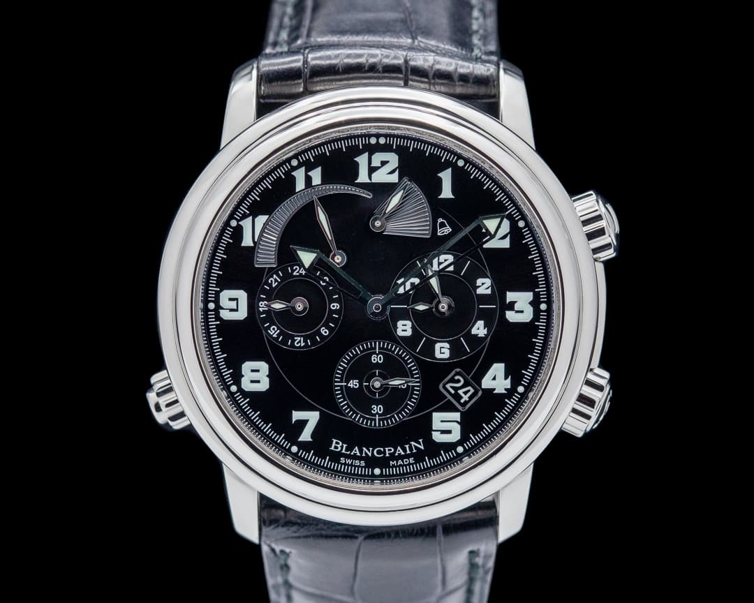 Blancpain Leman Reveil GMT Alarm SS Black Dial