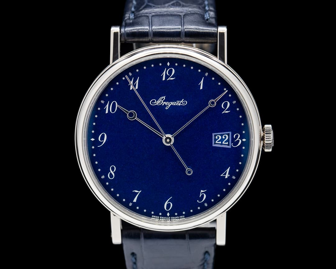 Breguet Classique 5177BB Automatic Blue Enamel Dial 18K White Gold