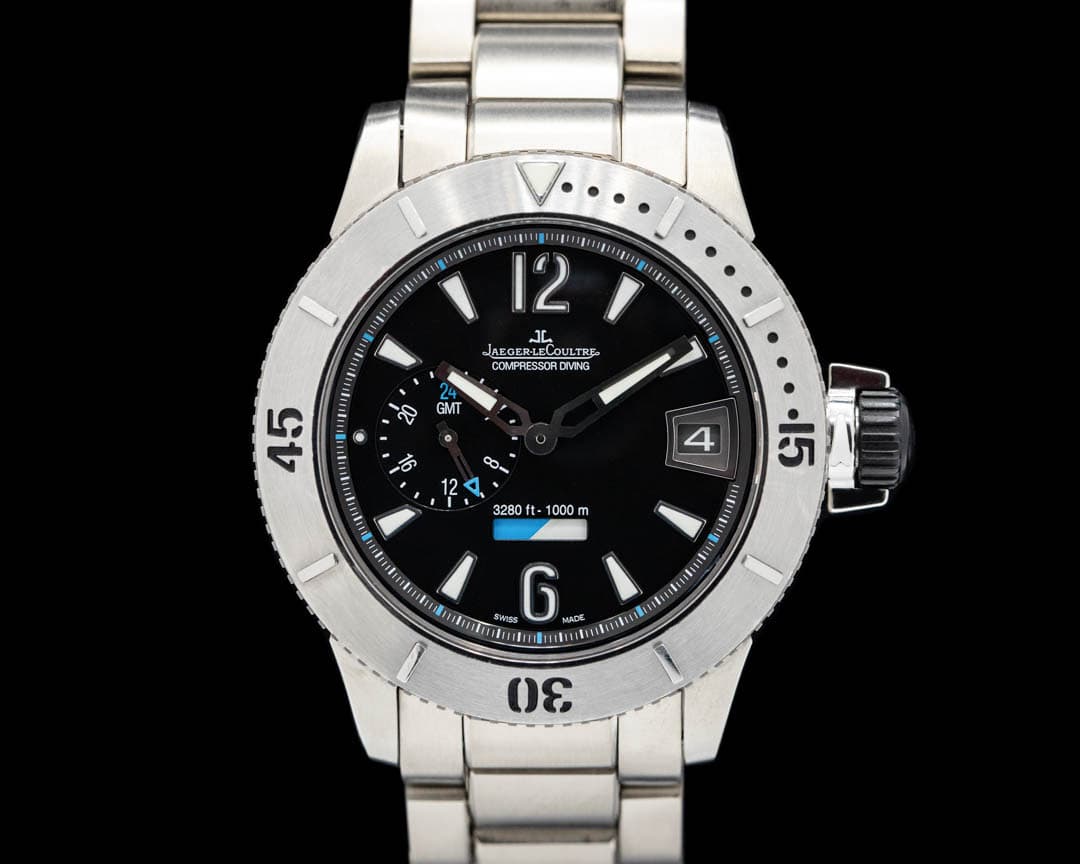 Jaeger LeCoultre Master Compressor Diving GMT Titanium Black Dial