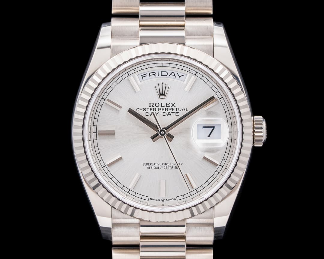 Rolex Day Date 128239 President 18K White Gold Silver Dial