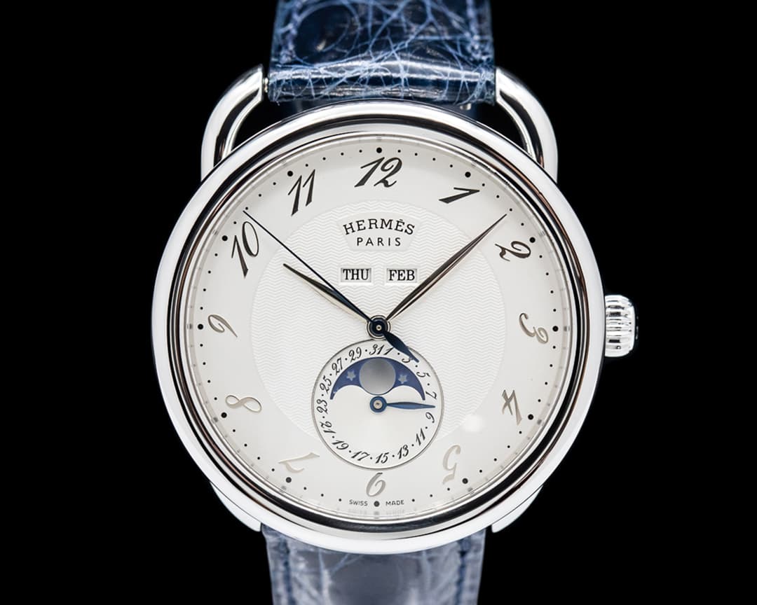 Hermès Arceau Grand Lune 43mm Automatic SS Silver Dial