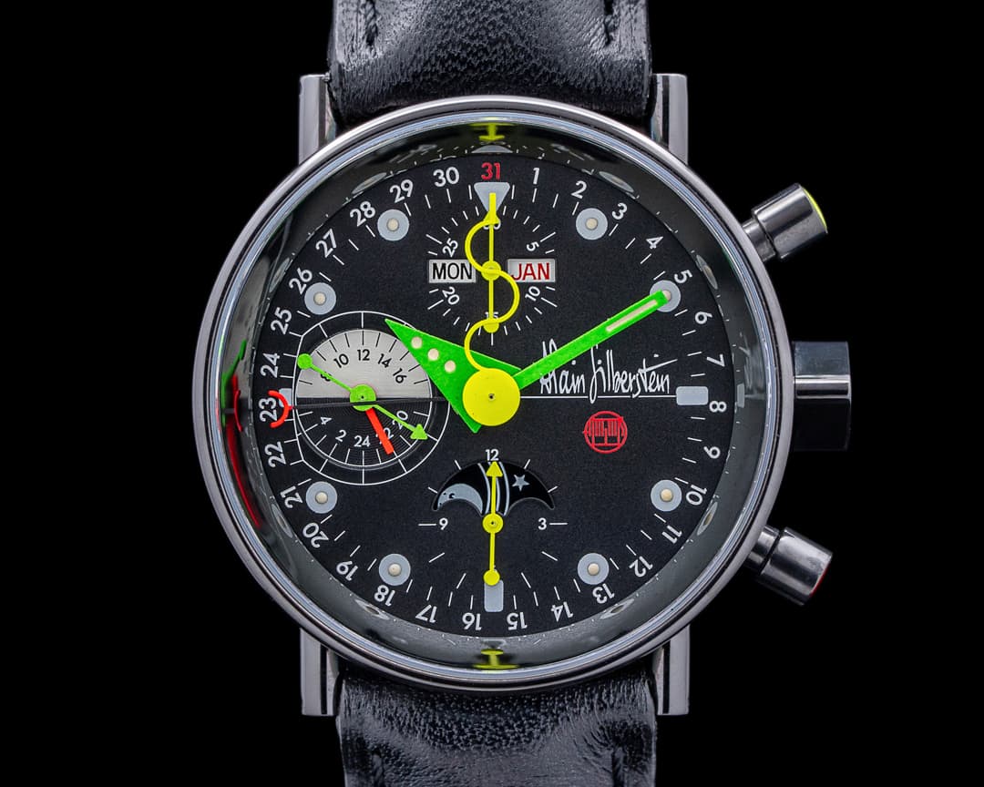Alain Silberstein Krono 2 Bauhaus Noir Triple Calendar Moon Phases SS PVD LIMITED
