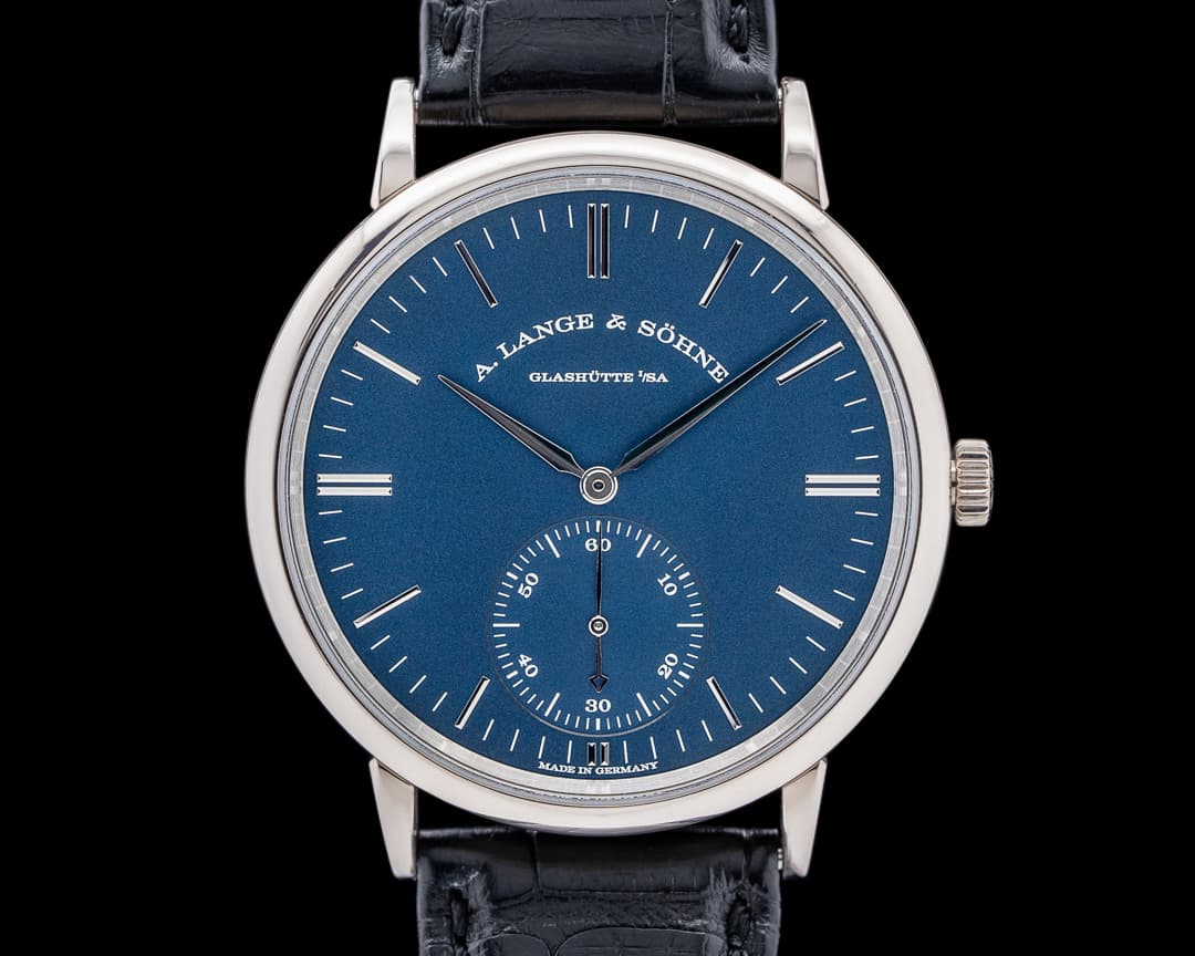A. Lange and Sohne Saxonia Automatik 18K White Gold Blue Dial