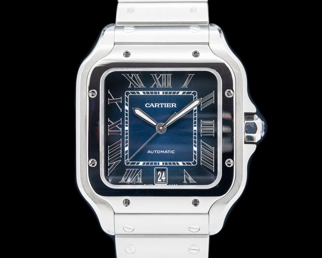 Cartier Santos De Cartier SS Blue Dial