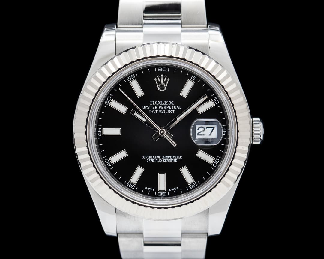 Rolex Datejust 41 SS Black Stick Dial
