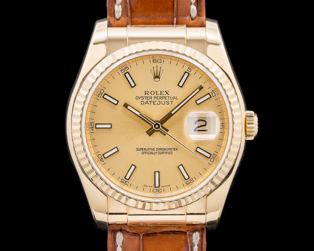 Rolex Datejust 116138 18K Yellow Gold Champagne Dial