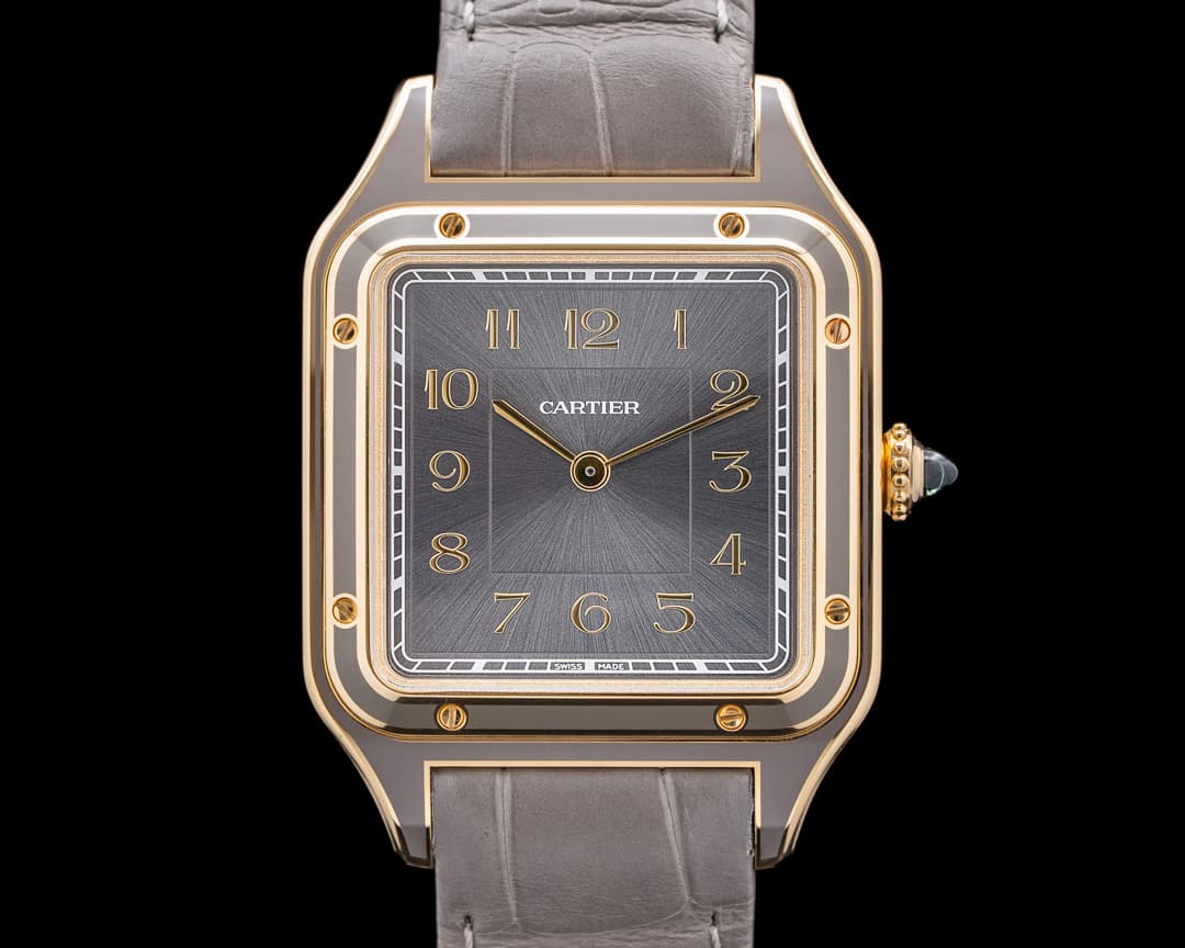 Cartier Santos Dumont 18K Yellow Gold Gray Dial