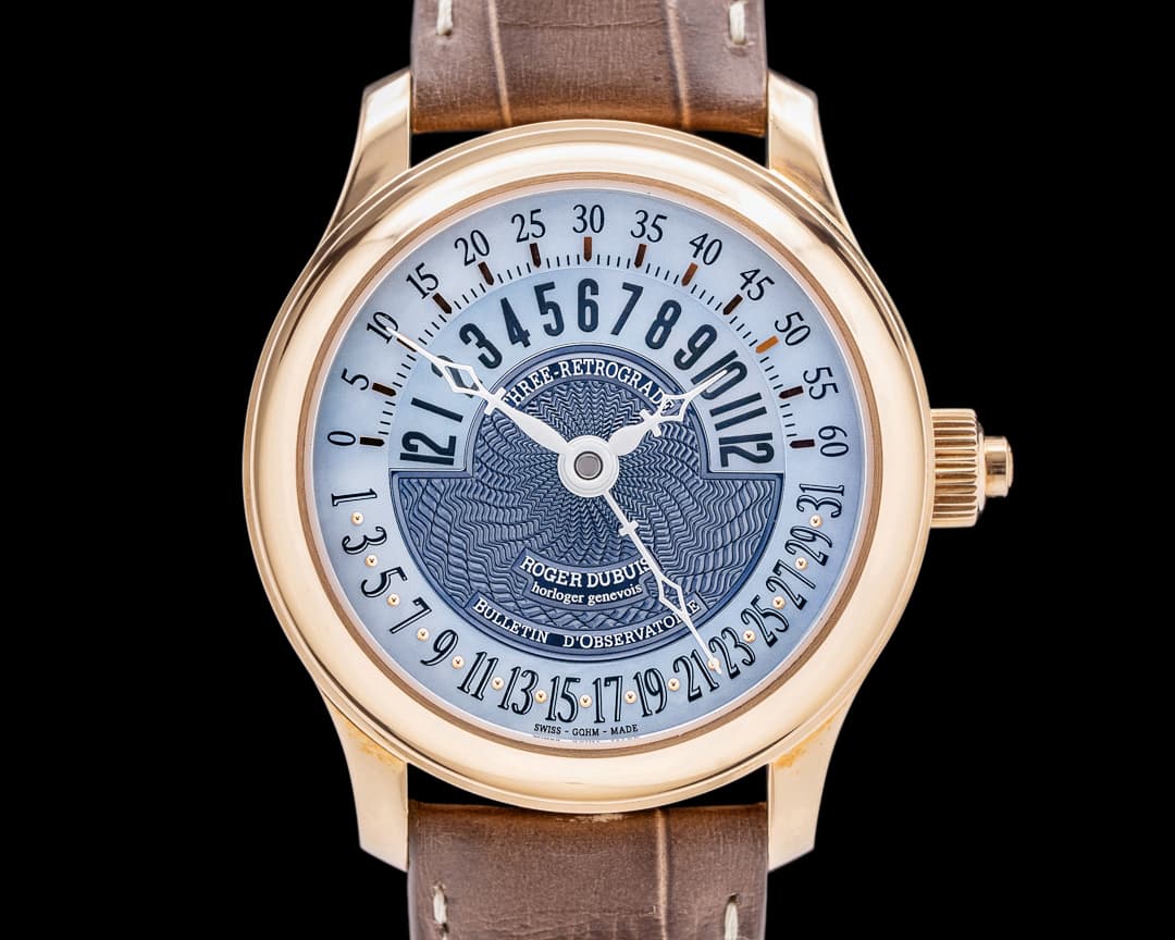 Roger Dubuis Triple Retrograde Calendar Hommage H40 5799 Blue MOP Dial