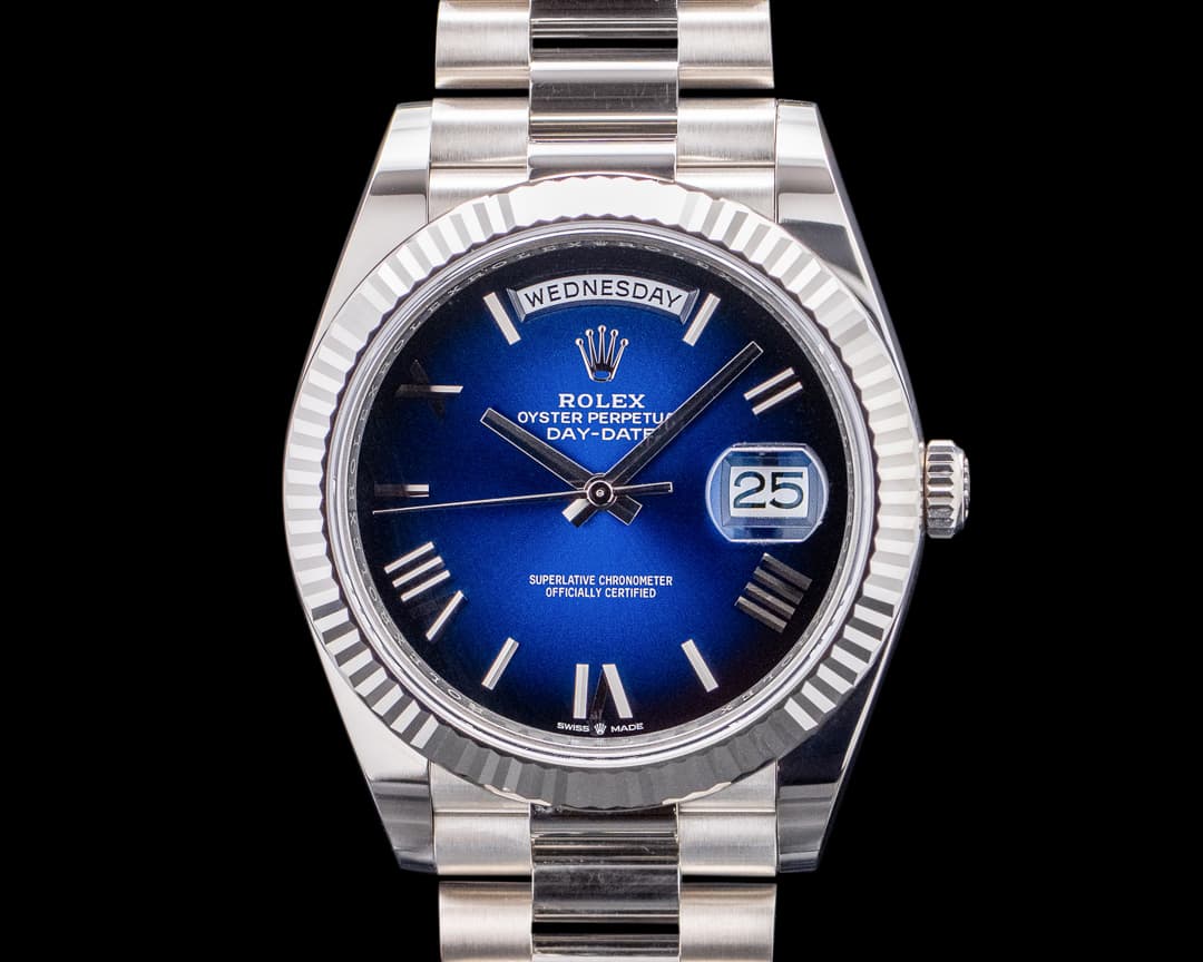 Rolex President 228239 18K White Gold Blue Ombre Dial 2024