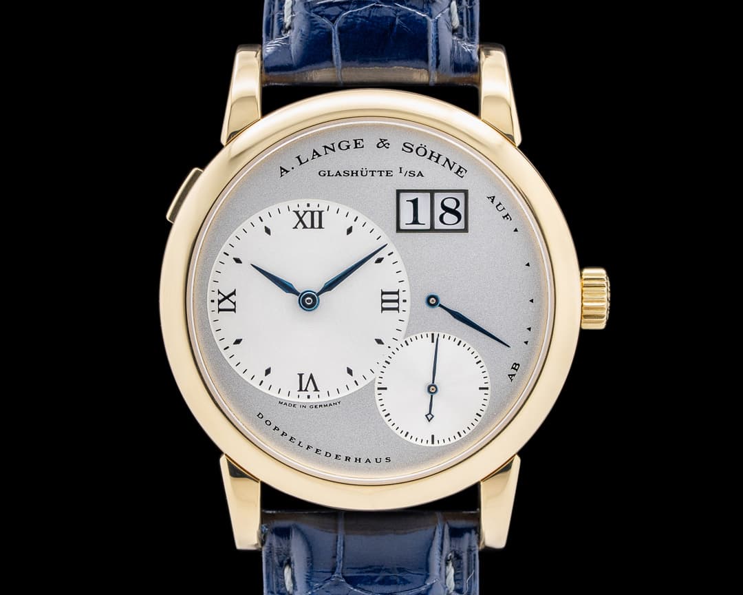 A. Lange & Söhne Lange 1 101.022 18K Yellow Gold Blue Hands Silver Dial EARLY