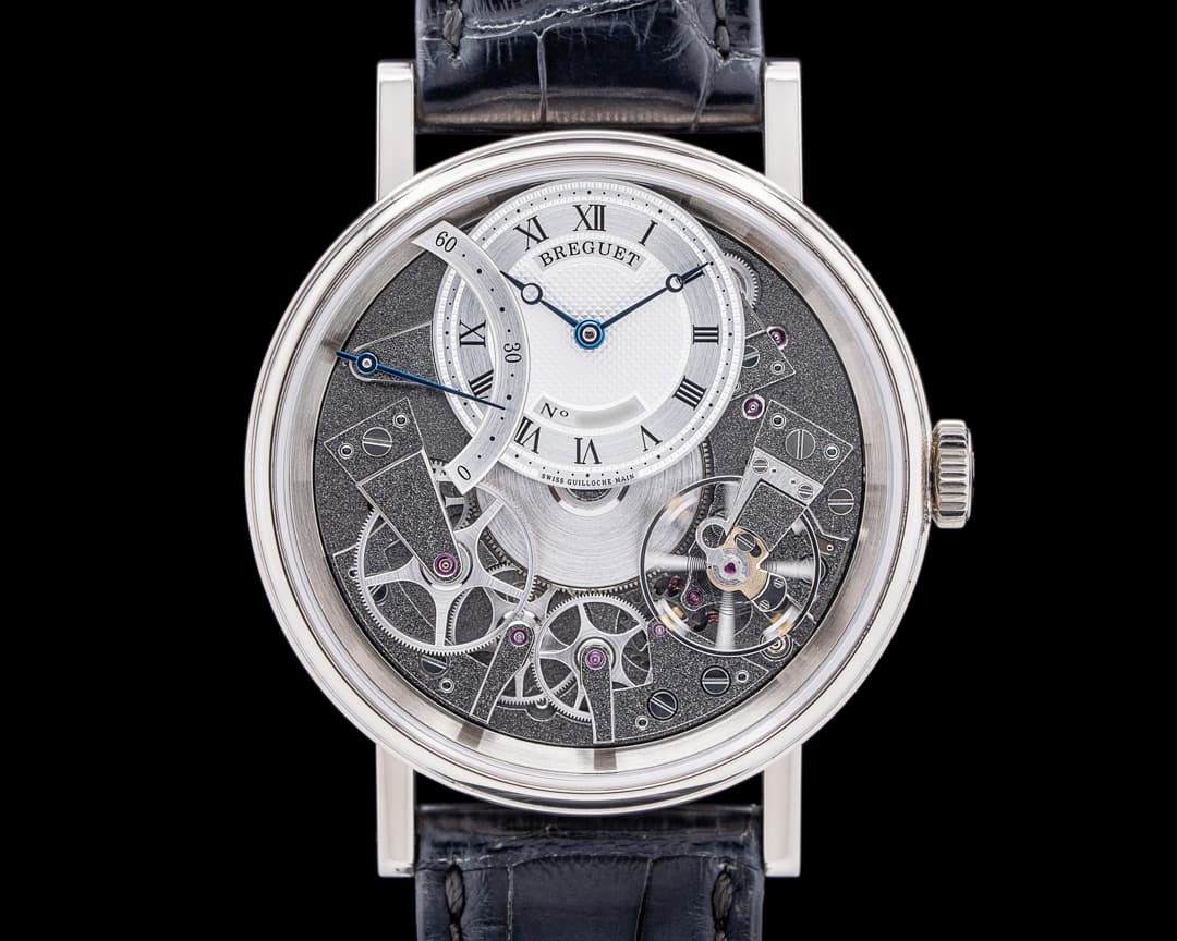 Breguet La Tradition 7097 Automatic 18K White Gold Silver Skeleton Dial