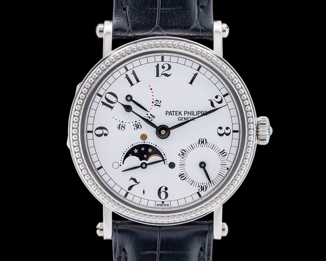 Patek Philippe Moonphase 5015P Power Reserve Platinum White Dial