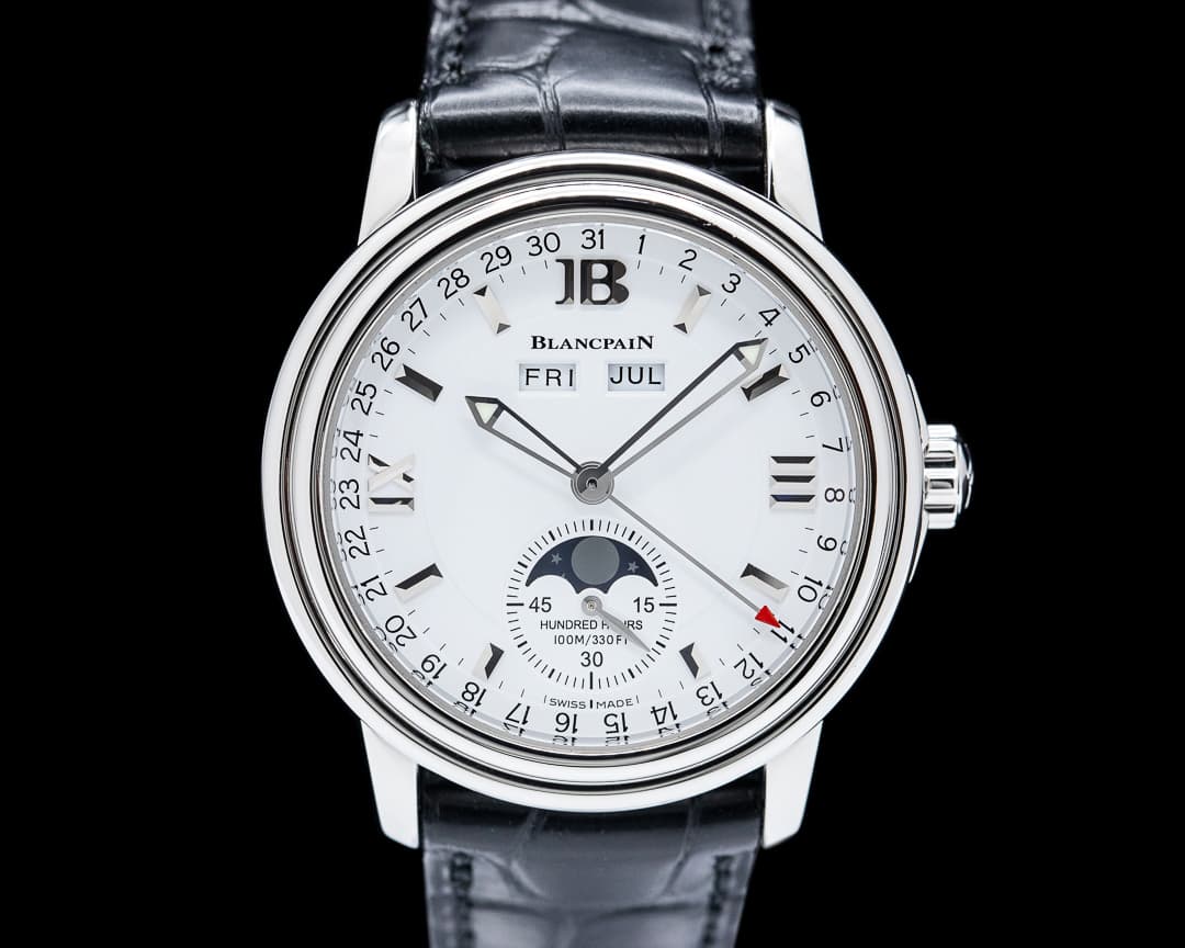 Blancpain Leman Triple Date Moonphase SS White Dial