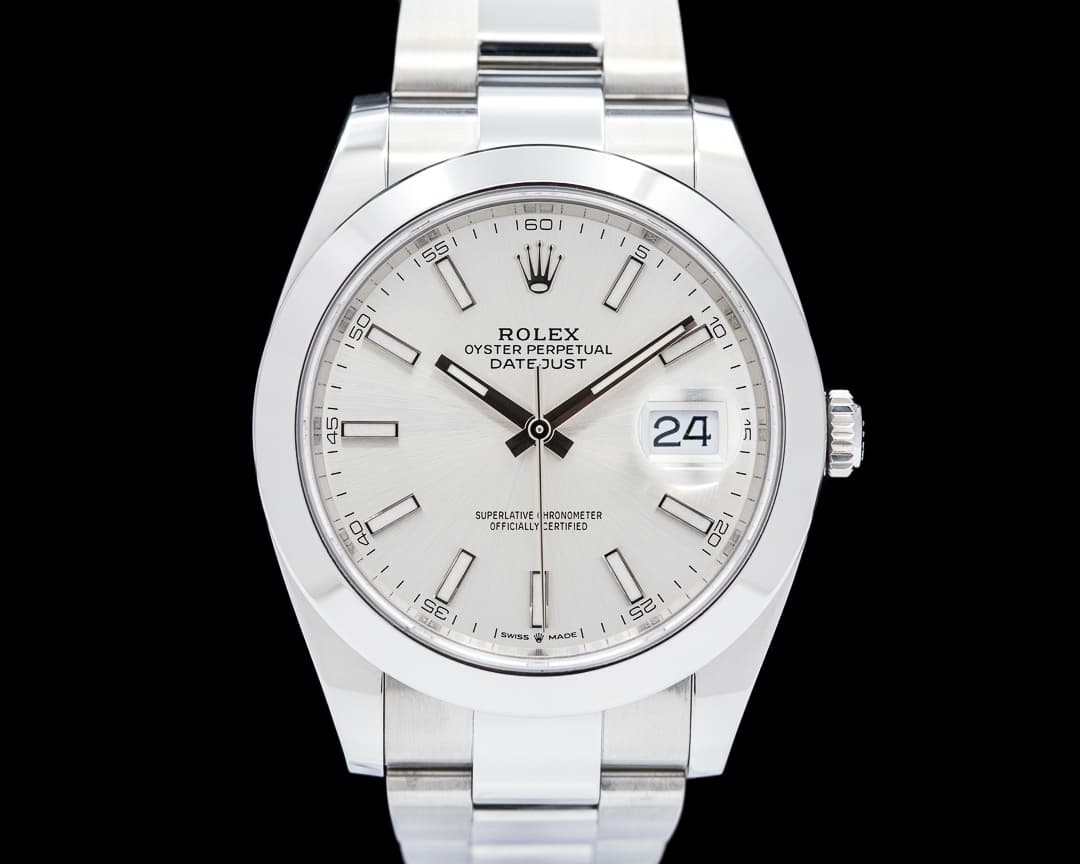 Rolex Oyster Perpetual Datejust 41 SS Silver Stick Dial