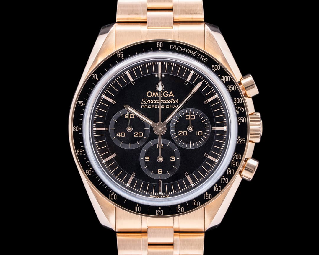 Omega Speedmaster Moonwatch Professional 18K Sedna Gold Black Dial