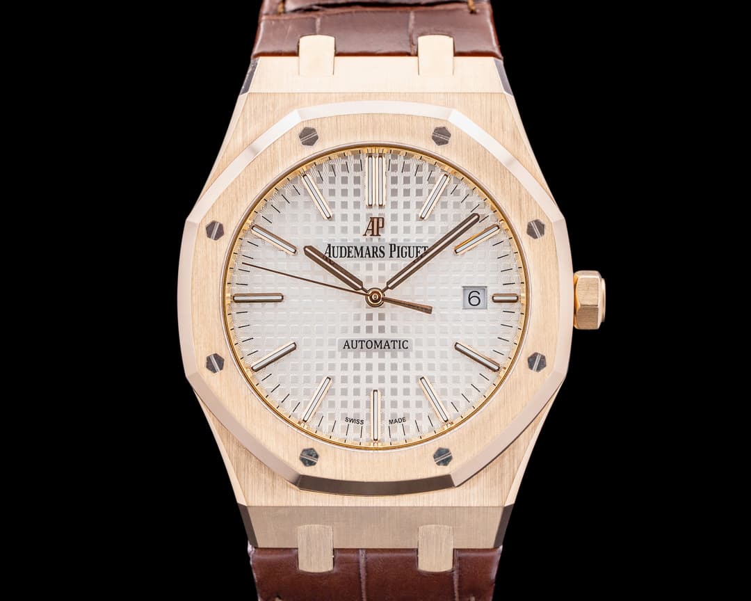 Audemars Piguet 15400OR Royal Oak Jumbo 18K Rose Gold Silver Dial