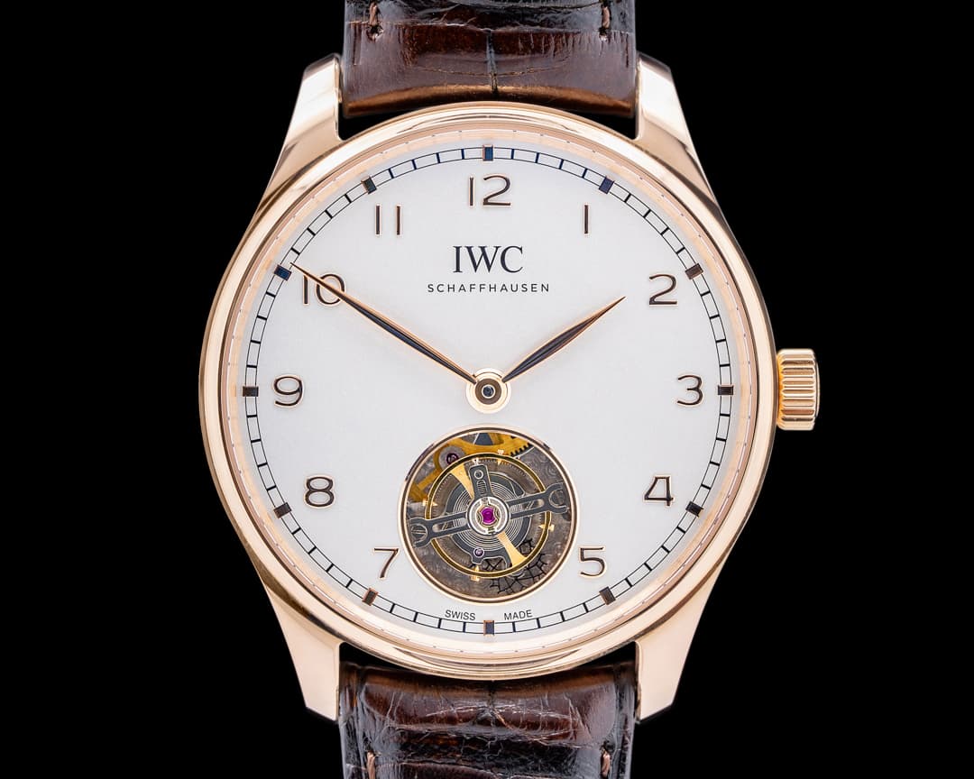IWC Portugieser Hand-Wound Tourbillon 18K Rose Gold Silver Dial