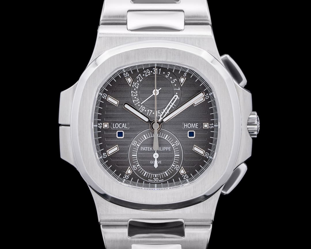 Patek Philippe Nautilus 5990 Travel Time Chronograph SS Gray Dial