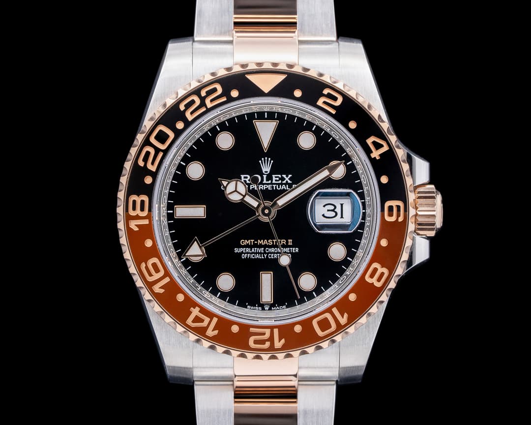 Rolex GMT Master II "Root Beer" SS / 18K Everose Gold Black Dial