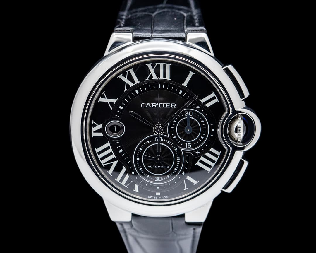 Cartier W6920052 Ballon Bleu Chronograph SS Black Dial